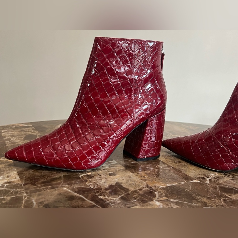 Topshop Red Croc Houston Booties - Picture 8 of 16